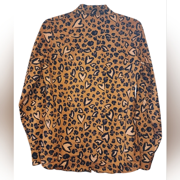 KARL LAGERFELD PARIS Heart/cheetah Print Blouse, size XS - Picture 3 of 7